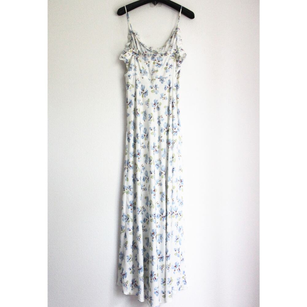 Doen Sandia Floral Ruffle Silk Blend Twill Midi Dress, New, Size 4 - Picture 3 of 13